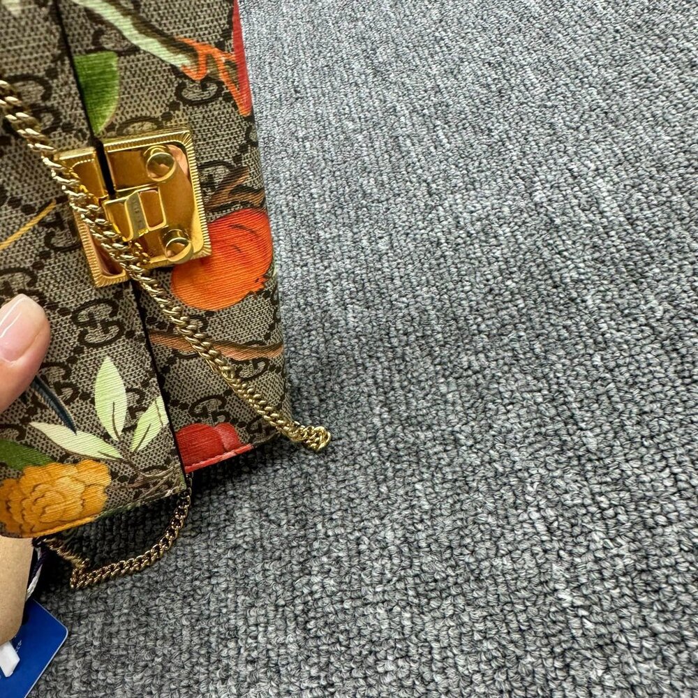 100% Authentic GUCCI Padlock Brown Canvas Shoulder Bag - Picture 8 of 14